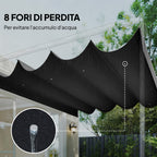Outsunny Dark Grey Polyester Anti-UV Outdoor Pergola Cover with 8 Drainage Holes, 392x350 cm