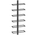 HOMCOM Wall-Mounted Steel Wine Rack for 6 Bottles, Kitchen and Living Room, 27x10x71 cm, Black