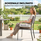 9-Piece Extendable Outdoor Dining Set, Aluminum Table, 8 Chairs, Gray