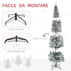 Green PP Snow-Covered Christmas Tree with 492 Fireproof Branches and Stainless Steel Base, Ø60x180 cm 4 (1)