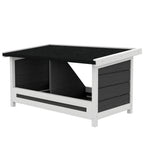 2-Panel Chicken Coop with Raised Base and Roof, Wood and Bitumen, 66x37x34 cm, Grey White and Black