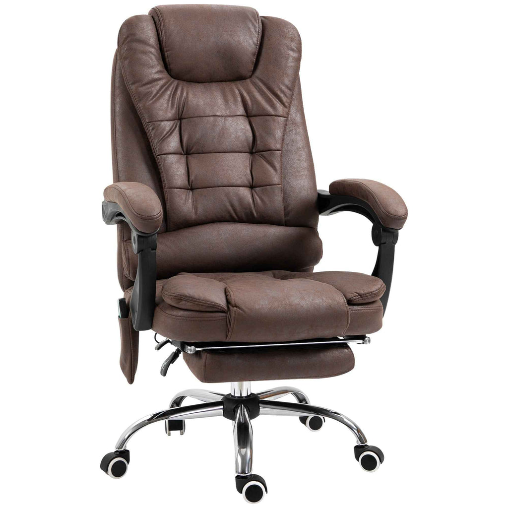 Vinsetto Office Chair with Remote Control and 6 Massage Points, Microfiber, 65x70x111-119 cm, Brown