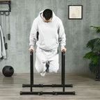 SPORTNOW Adjustable Height Steel Dip Bar with 6 Adjustable Lengths, 90-102x65x80-90 cm, Black