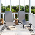 Outsunny Set of 2 Sun Loungers with Reclining Backrest, in Aluminum and Breathable Fabric, 66x165x102 cm, Dark Gray