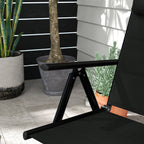Outsunny set 2 folding chairs with reclining backrest and headrest, aluminum and polyester, 54x67x108 cm, black - Borgè