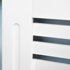 Slatted Radiator Cover with Storage Shelf, Wooden, 172x19x81 cm, White