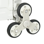 HOMCOM Folding Shopping Cart, Aluminum Trolley, Stair-Climbing Wheels, White