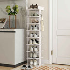 HOMCOM 9-Tier Shoe Rack, Entryway Shoe Organizer, White