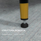 Modern Armchair in Fabric with Padded Seat and Steel Legs, 76x68x80 cm, Grey - Borgè