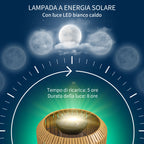 Solar Garden Lamp with LED Lighting, in Steel and PE Rattan, Ø34x130 cm, Yellow