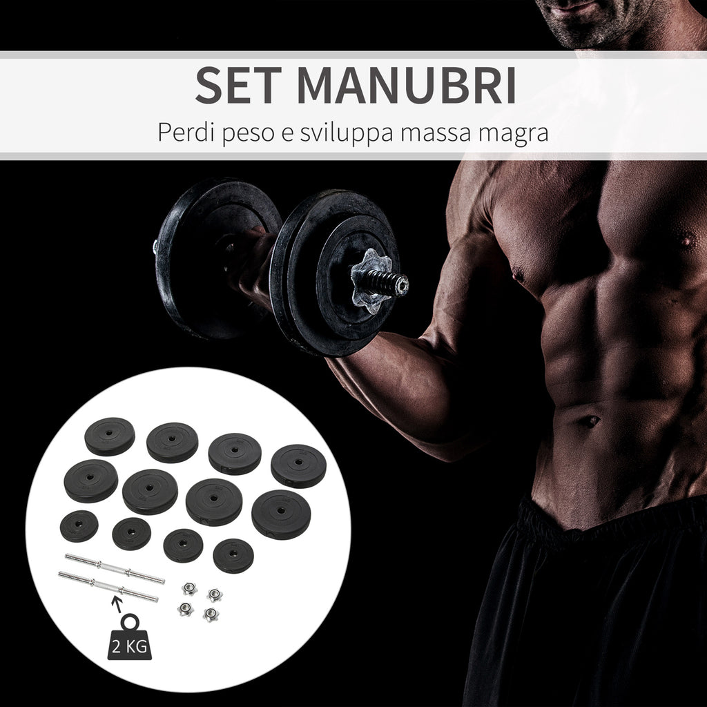 50kg Dumbbell Set (8x5kg, 4x1.5kg), Gym Weights with 12 Discs of 1.5kg, 5kg, 25mm, for Home Training