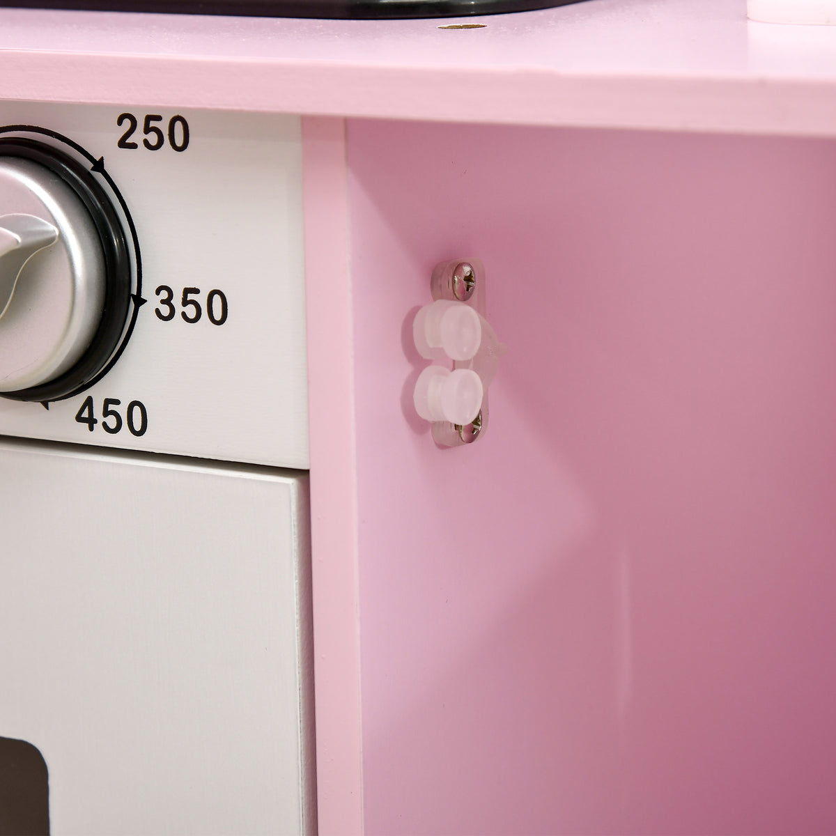 HOMCOM Kids' Play Kitchen with Stove, Lights and Sounds, Microwave, Water Dispenser, Ages 3-6, Pink