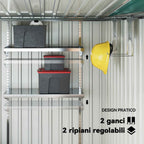 Outsunny 1.5x2m Metal Tool Shed with Base, Sliding Door and Sloped Roof, Green