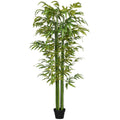 HOMCOM Artificial Bamboo Plant, 180cm Realistic Fake Plant with Decorative Pot for Living Room and Bedroom, Green