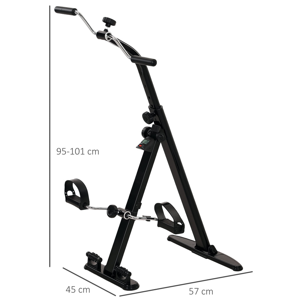SPORTNOW Folding Leg and Arm Rehabilitation Bike, LCD Screen and Adjustable Handlebar Height, Black