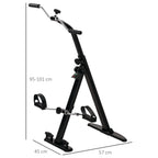 SPORTNOW Folding Leg and Arm Rehabilitation Bike, LCD Screen and Adjustable Handlebar Height, Black