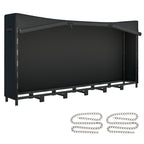 Outdoor Metal Firewood Shed with Waterproof Cover, 0.8m³ Capacity, Adjustable Frame, 235x31x116cm, Black