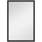 HOMCOM Rectangular Wall Mirror with Hooks, Glass and MDF, 40x60 cm, Black