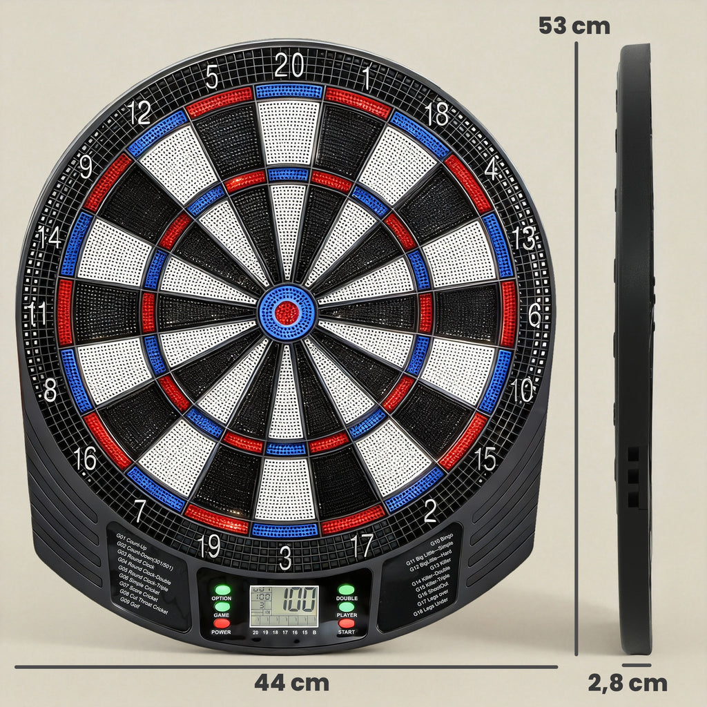 SPORTNOW Electronic Dartboard, Soft Tip Dartboard with 6 Darts and LCD Display, for 8 Players, 18 Games and 159 Variations