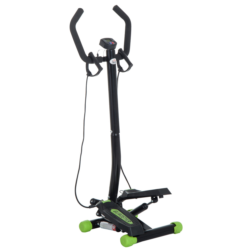 HOMCOM Professional Stepper with Handlebar and Steel Ropes for Home Training, 40 x 40 x 118cm, Black