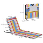 Set of 2 Folding Beach Chairs with Adjustable Backrest and Headrest, 53x124x35-45 cm, Multicolor