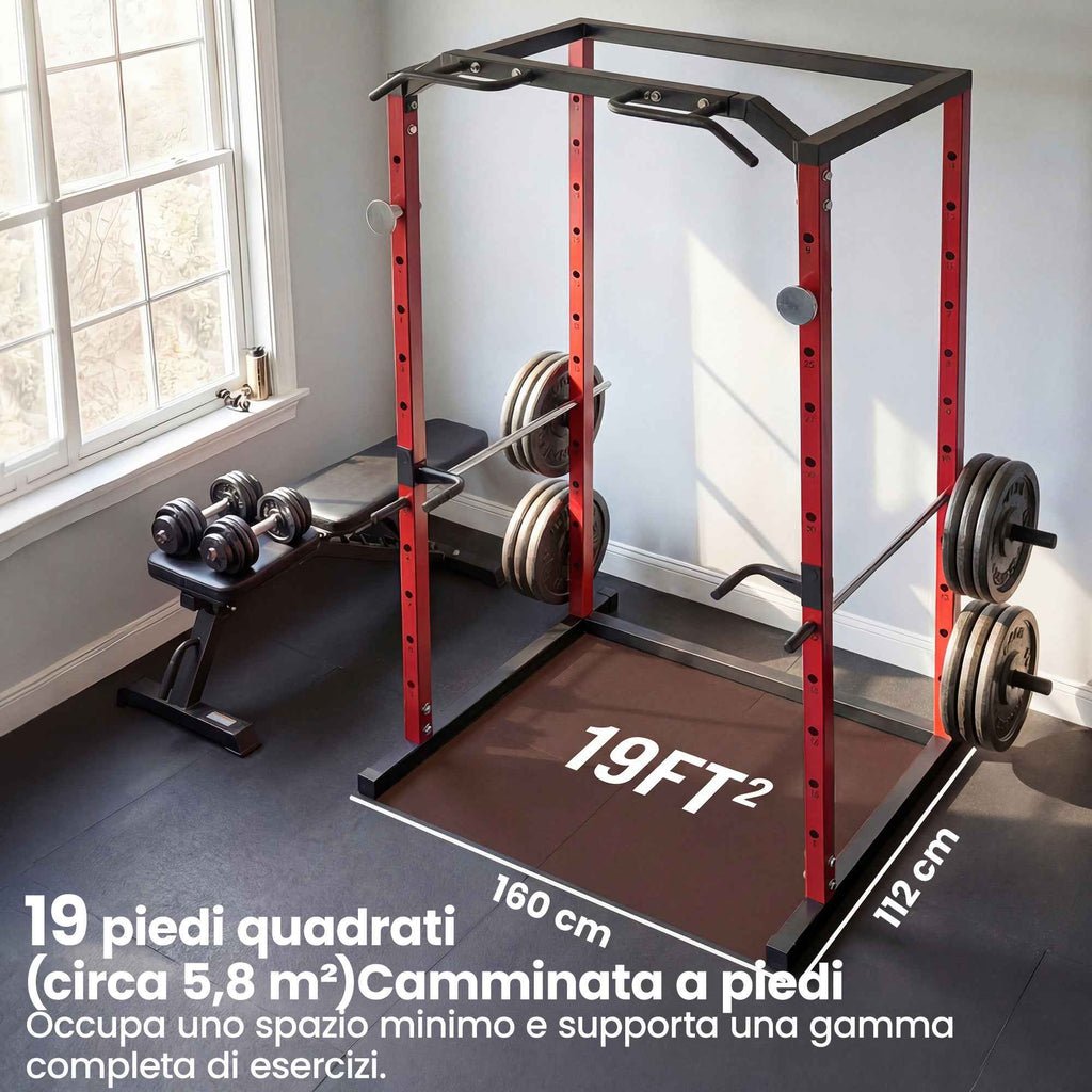 SPORTNOW Power Cage, Adjustable Rack with 460KG Capacity