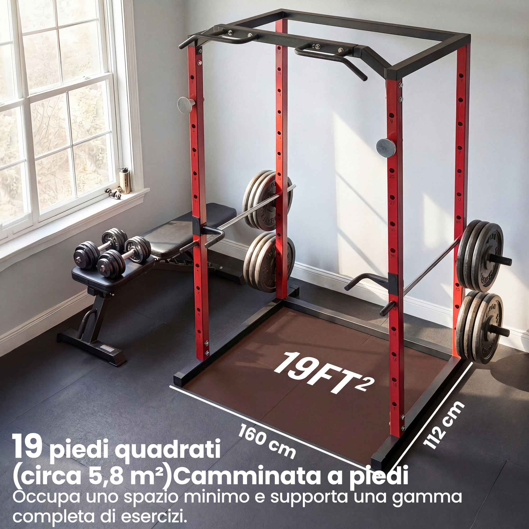SPORTNOW Power Cage, Adjustable Rack with 460KG Capacity