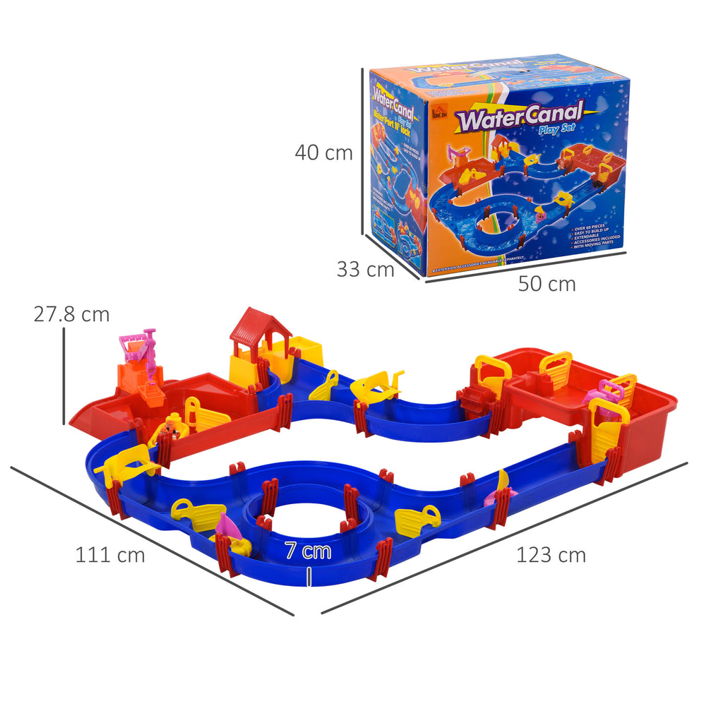 Aquatic Playset 78 Pieces with Water and Sand for Children 3-6 Years, 123x111x7cm, Blue and Red