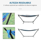 Outsunny Freestanding Hammock with Stand, Adjustable Height and Carrying Bag, 310x117x105 cm, White