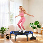 SPORTNOW 36-String Fitness Trampoline in Steel and PP, Ø114x31 cm, Blue