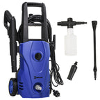 1600W High Pressure Washer with Adjustable Nozzle and Cleaning Kit, 35x28x65 cm, Blue and Black