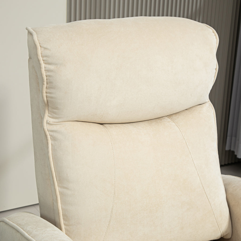 Lift Relax Chair with 8 Massage Points, 135° Reclining and 2 Remote Controls, Cream