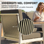 Outsunny Garden Sofa Set for 4 People: 2 Armchairs, Sofa, Coffee Table.