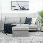 HOMCOM Folding Storage Bench with Backrest and 77L Storage Compartment, Fabric Upholstery, 76x50x73 cm, Grey