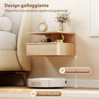 HOMCOM Set of 2 Floating Nightstands with Drawer and Open Shelf, 35x32x22.5 cm, Oak