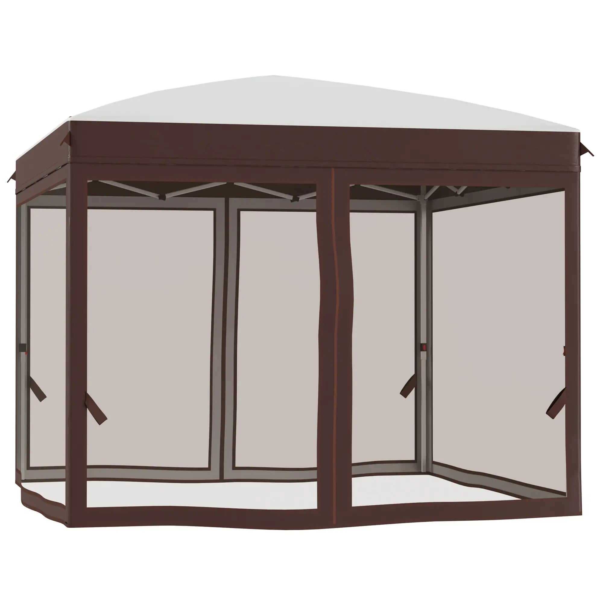 3x3m Garden Gazebo with Mosquito Net and Carry Bag with Wheels, Cream - Borge' Group Limited