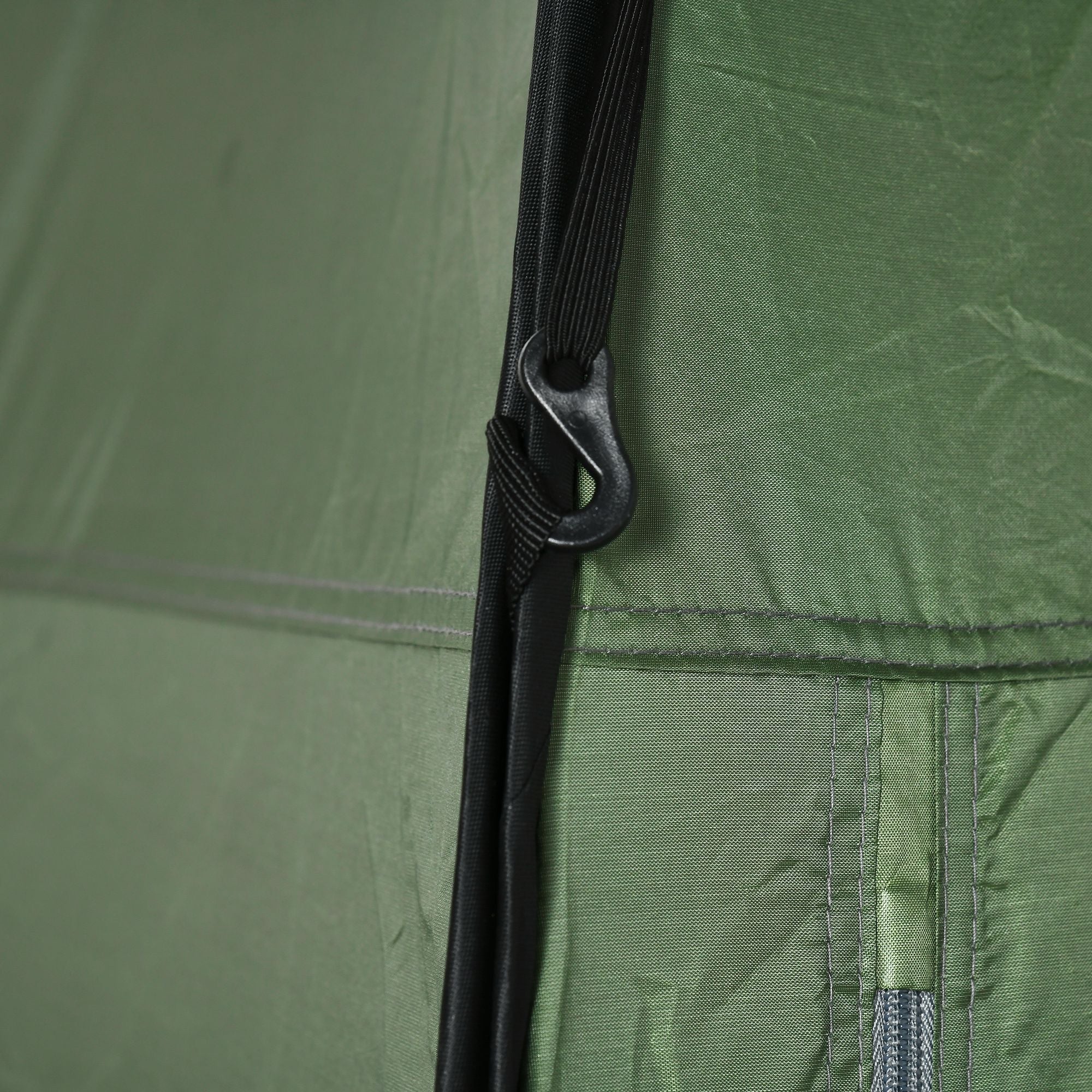 Camping and Beach Shower Tent with Zipper Door and Transport Bag, 126x124x189 cm, Dark Green