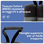 Outsunny Set of 4 Gazebo Weights, Fillable with Sand up to 12 kg, in 168D Oxford Fabric, 20x10x43 cm, Black and Grey
