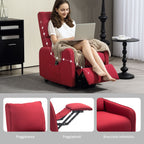 Electric Lifting Armchair with Remote Control and Fabric Pocket, Red