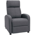 HOMCOM Padded Relaxing Chair with 135° Reclining Angle and Fabric Footrest, 69x87x100.5 cm, Grey