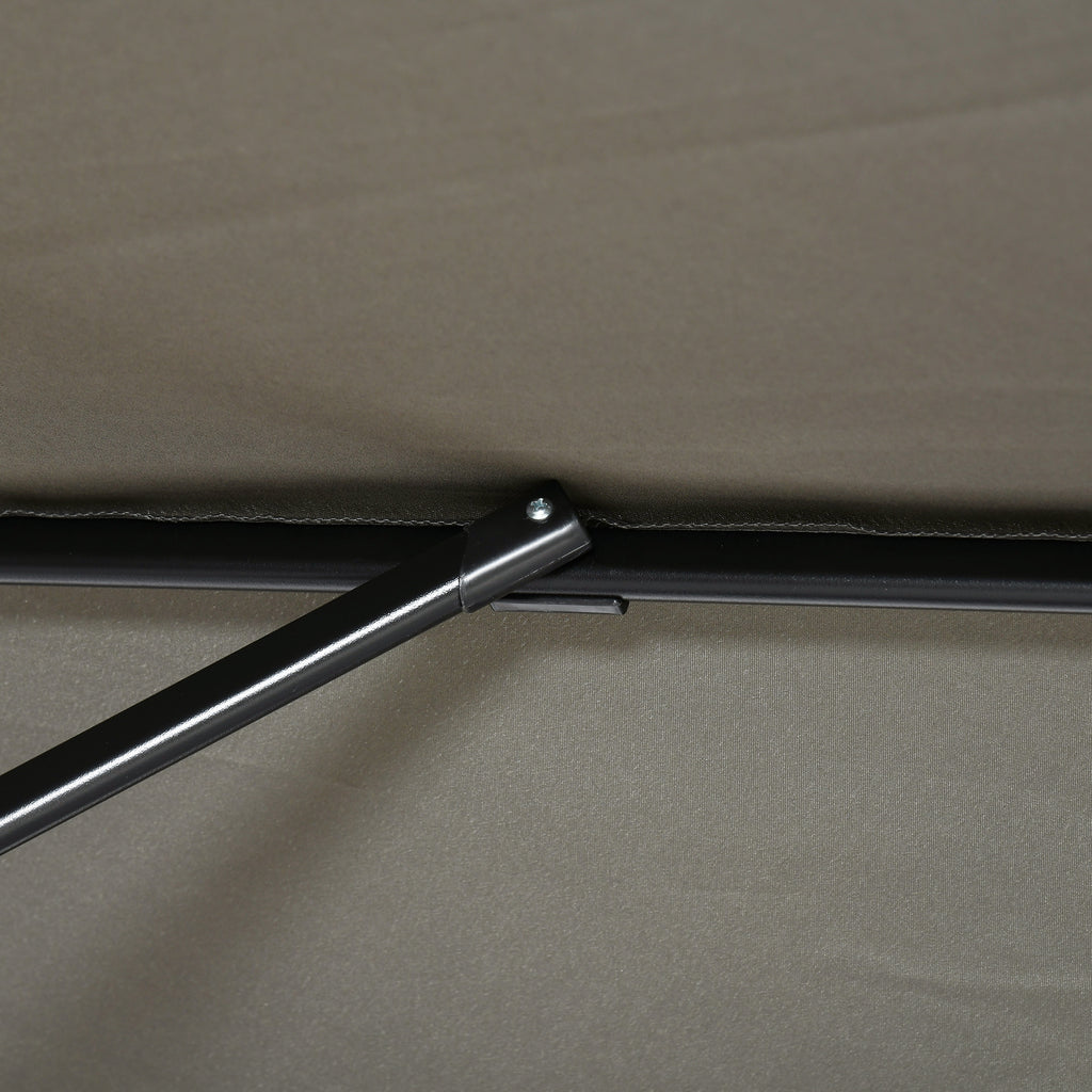 2.5x2.5m Hand Crank Garden Umbrella with 360° Rotation and Adjustable Parasol, Light Grey