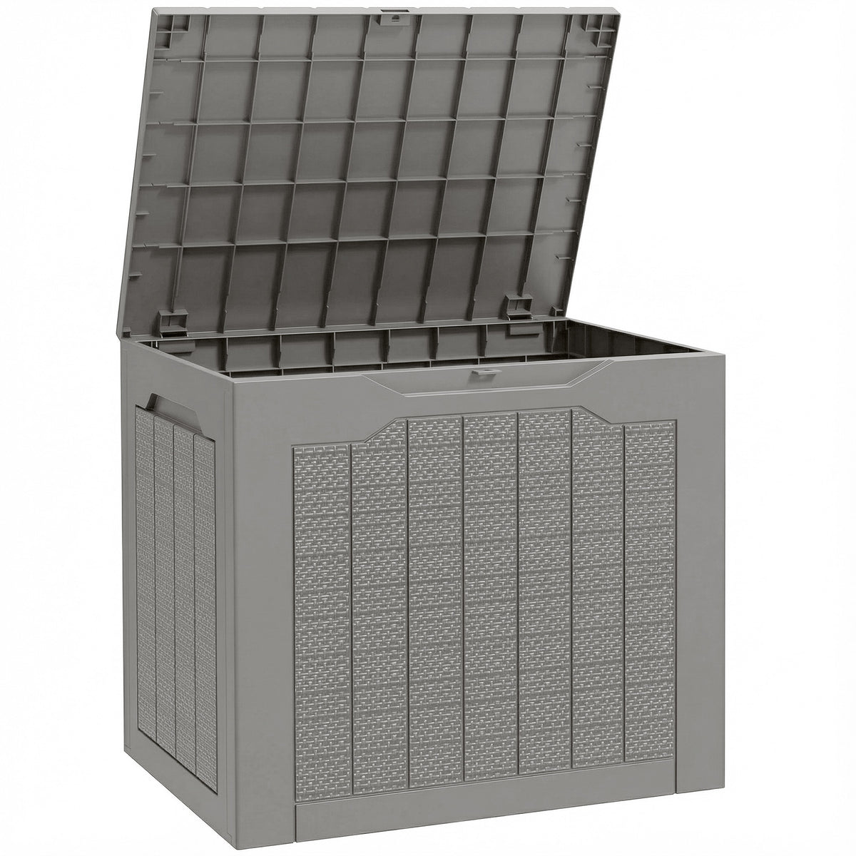 Outsunny Waterproof Garden Storage Box with Handles, PP, 56x41x50 cm, Khaki