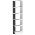HOMCOM Modern Space-Saving 5-Tier Wooden Bookcase, 45 x 21 x 170 cm, Black and White