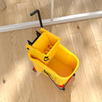 Professional 36L Mop Bucket with Mop, Wringer, Wheels and Handle, 55x37x65 cm, Yellow