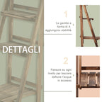 Folding Plant Stand in Fir Wood with 3 Tiers Outdoor Shelf for Plants Flower Racks 80x37x93cm