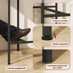 3 Piece Bar Furniture with Kitchen Table and 2 Bar Stools in Wood and Steel, Wood and Black Color