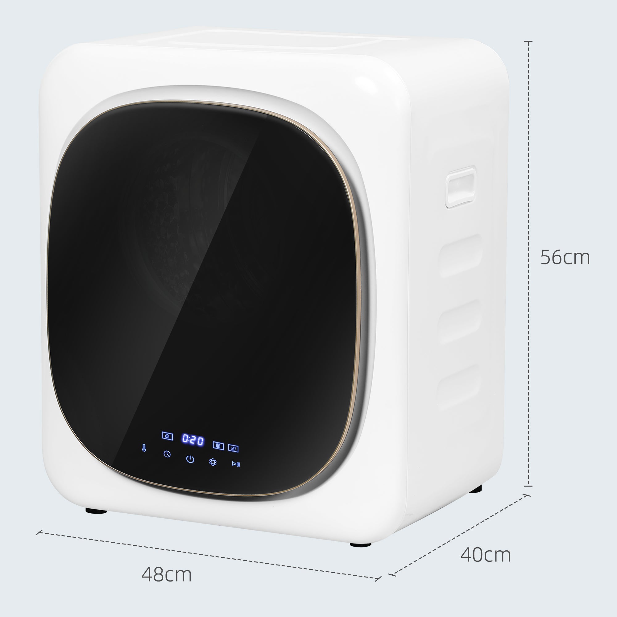 4kg Load Air Dryer with Timer and Smart Program, Stainless Steel and ABS, 48x40x56 cm, White