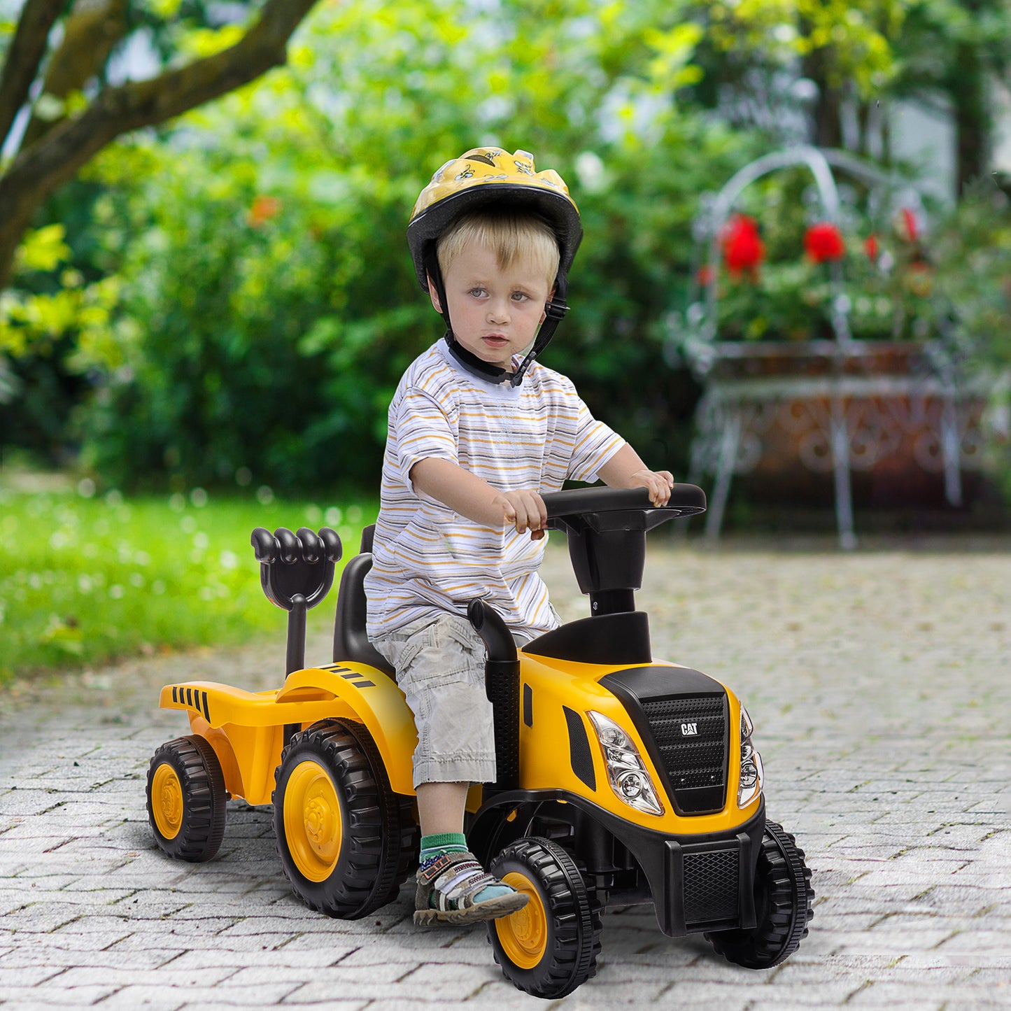 Toy Truck for Children 12-36 Months with Shovel and Trailer, in PP and Metal, 91x29x44 cm, Yellow