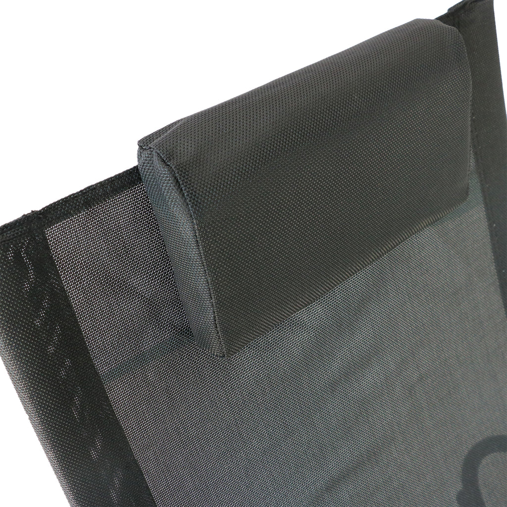 Zero Gravity Garden Lounger, Rocking Chair with Cushion and Breathable Fabric, 105x62x88cm, Black