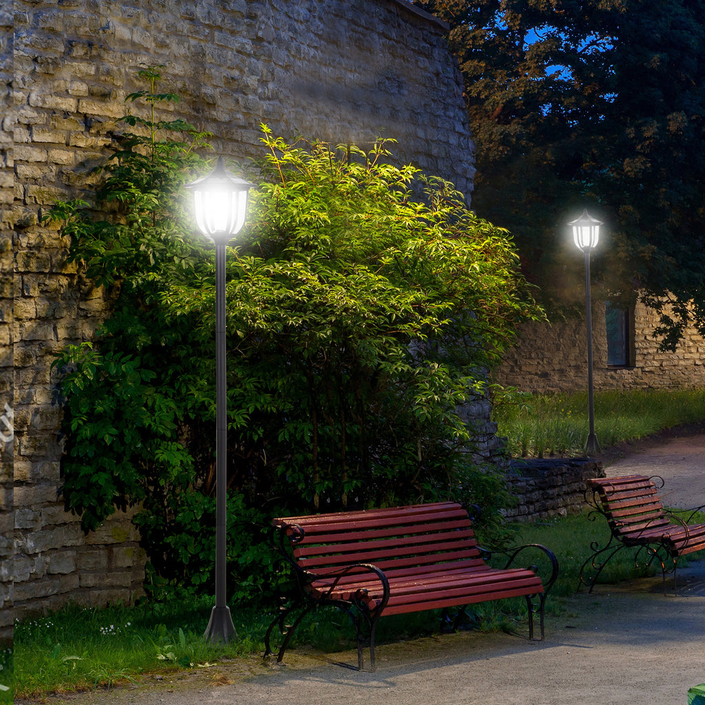 Outdoor street lamp with 6 LED lights and solar panels, waterproof, automatic switch-on, duration 6 hours, height 177cm - Borgè